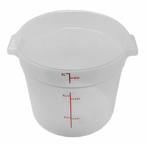 Omcan 80191 6 QT Round Polypropylene Food Storage Container