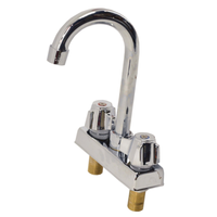 Omcan 39787 Deck Mounted Sink Faucet with 3.5″ Goose Neck Spout Faucet for Drop in Sinks