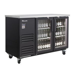 Blueair BLBB59-2BG-HC 58-3/4 inch Glass Door Back Bar Cooler