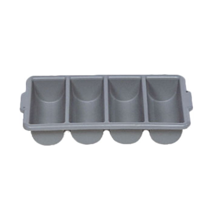 CBP-4 Bac à couverts à 4 compartiments en plastique gris 21" x 11-3/4"