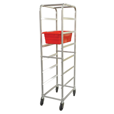 Omcan 13498 6-Slide Aluminum Mobile Lug Rack with Casters