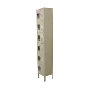 OMCAN 13134 Steel Painted Six-Tier Secure Storage Locker Unit tall steel locker with six lockable compartments