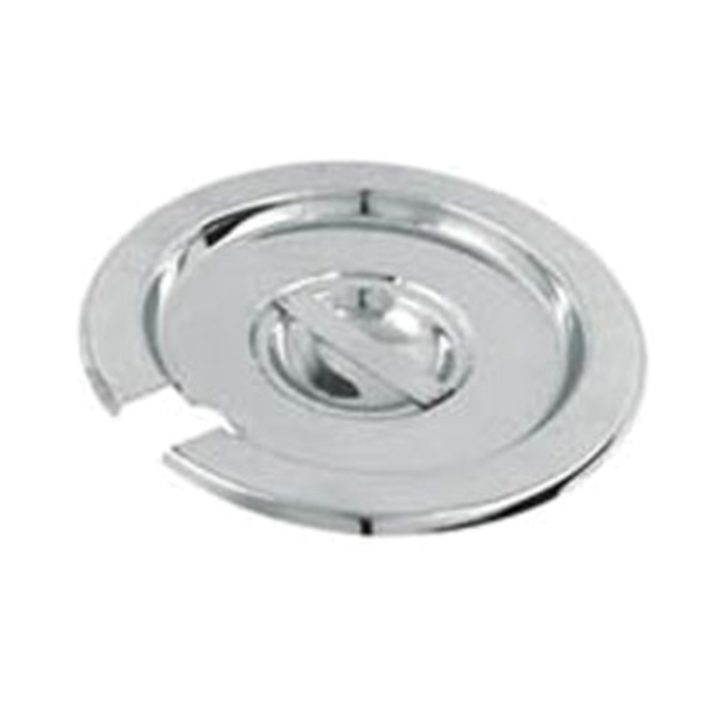 Stainless Steel Notched Cover For 4 Quart Vegetable Insets, Lift-Off Design For Steam Table Use.