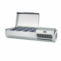 Infrico ICT-VIP13301/3T 52-3/8" Vitrine à ingrédients réfrigérée de comptoir avec rail à bacs