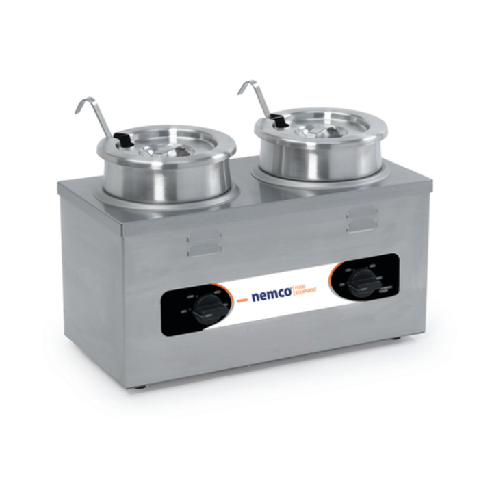 Nemco 6120A-220 Twin Well 8 Quart Countertop Food Warmer