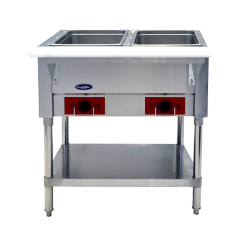 CookRite CSTEA-2C 30" Electric Hot Food Steam Table With Two Pans For Buffet And Catering Use