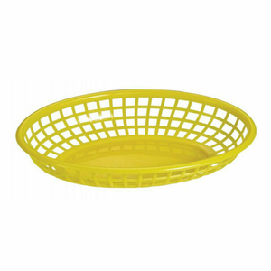 Omcan 80361 9-1/4"L x 5-3/4"W Oval Plastic Fast Food Platter Basket