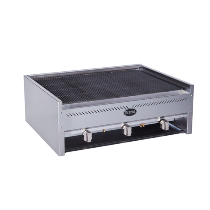 Royal RCB-18 18" Heavy Duty Gas Countertop Lava Rock Charbroiler