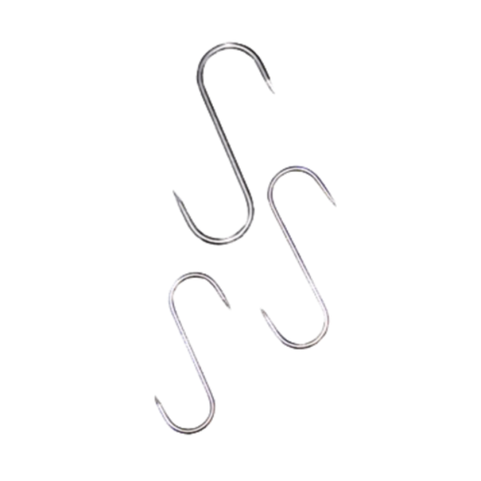 OMCAN 10501 Durable Stainless Steel "S" Hook for Commercial Butchers - rust-resistant S hooks for meat processing and butcher shop hanging