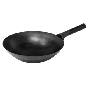 Omcan 47860 Stainless Steel Wok Pan with 14-Inch Diameter, 14-inch commercial wok with long handle for stir-fry and sautéing