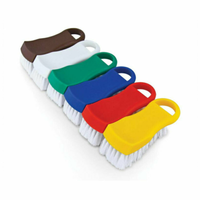 Omcan 80127 Professional Boar Bristle Pastry Brush 10-Inch set of colorful handled brushes with white bristles on white background