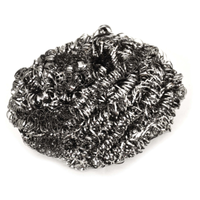 Alt Tag: Omcan 10002 Heavy-Duty Stainless Steel Scrubber for Commercial Kitchens heavy-duty stainless steel scouring pad for pots, pans, grills