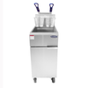 Alt Tag: Cook Rite ATFS-50 50 lb. Capacity Natural Gas Floor Model Fryer stainless steel commercial deep fryer with dual baskets