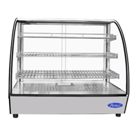 Cook Rite by Atosa 4.4 Cu.Ft. Countertop Heated Display Case curved glass hot food merchandiser with three wire shelves