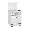 Alt Tag: CookRite AGR-24G-NG 24" Natural Gas Restaurant Range with Griddle commercial kitchen range with oven and griddle top