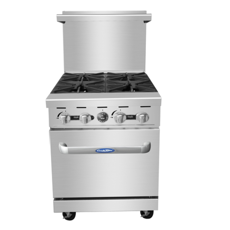 CookRite AGR-4B-NG 24" Gas Restaurant Range with 4 Burners stainless steel commercial kitchen gas range with oven
