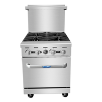 CookRite AGR-4B-NG 24" Gas Restaurant Range with 4 Burners stainless steel commercial kitchen gas range with oven