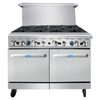 Alt Tag: CookRite AGR-8B-NG 48" Natural Gas Restaurant Range with 8 Burners commercial range with dual ovens, front view