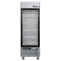 27 Inch Glass Door Reach-In Freezer With Glass Front And Shelves For Display In Commercial Kitchen