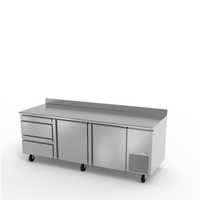 Fagor Worktop Refrigerator With Stainless Steel Surface And Storage Drawers For Commercial Kitchen Efficiency
