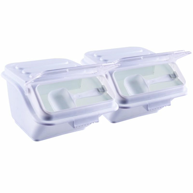 Omcan 80987 21 Gallon Mobile Ingredient Bin with Sliding Lid, commercial kitchen dry ingredient storage bin with casters