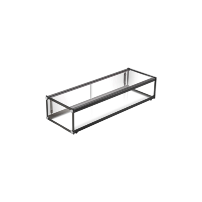Non-Refrigerated Countertop Display Case Showcasing Baked Goods In A Stylish Glass Structure
