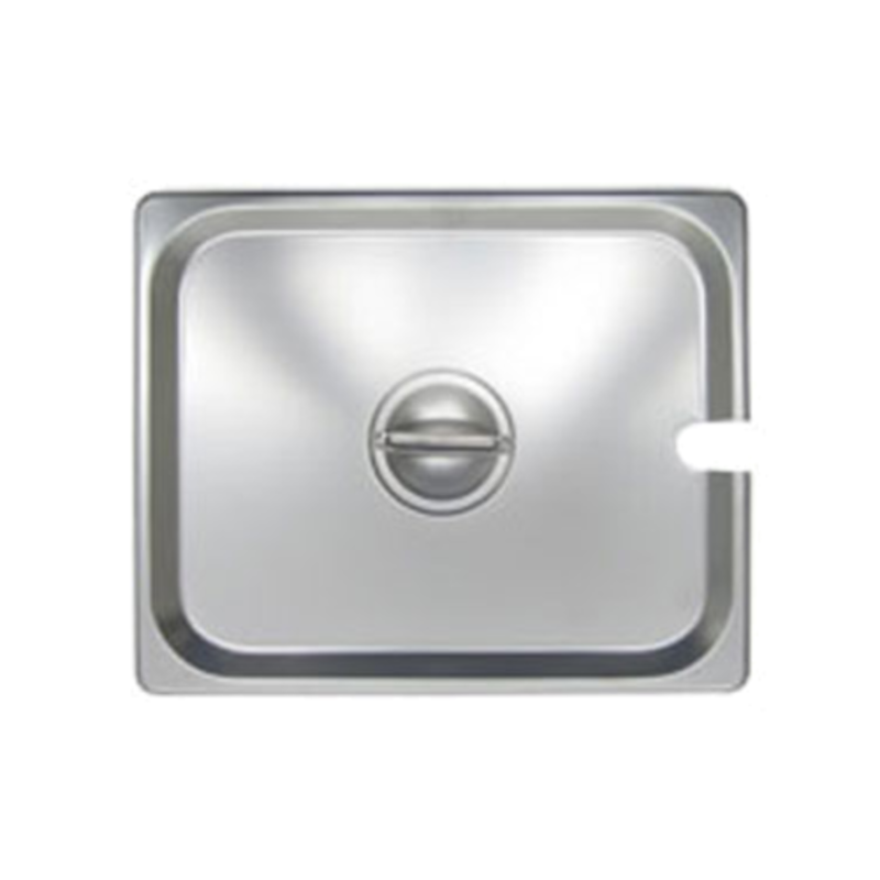 Half Size Stainless Steel Steam Table Pan Cover With Utensil Slot For Temperature Control And Cleanliness