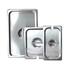 Quarter Size Stainless Steel Steam Table Pan Cover Set Including Three Different Sizes