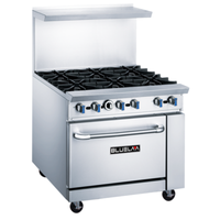 BLUELAVA BLR36-6B 36" Gas Restaurant Range with 6 Burners
