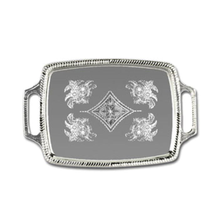 CCT-1220 19-1/2" x 12-1/2" Chrome Plated Oblong Cater Serving Tray