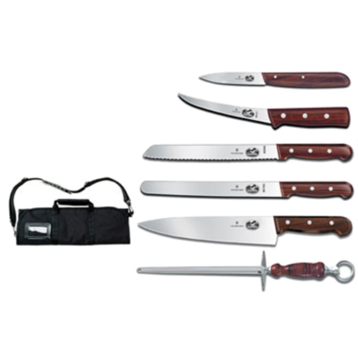Victorinox Swiss Army 7.4012-X7 7-Piece Wood Culinary Knife Set