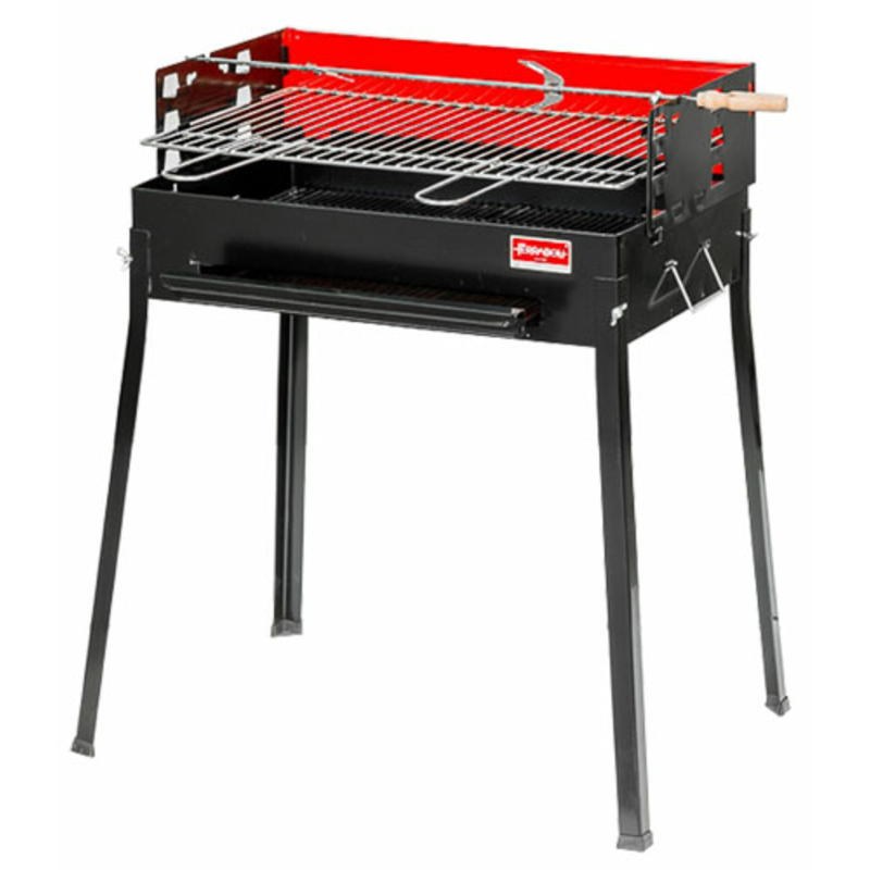 Omcan 47312 Painted Steel 23.6-Inch Portable Charcoal BBQ Grill With A Roomy Cooking Surface.