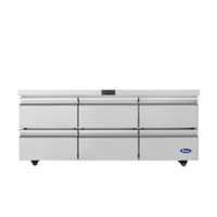Atosa AUR72D6 72.63-Inch Wide Six Drawer Undercounter Commercial Refrigerator