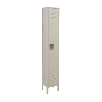 Tag alternatif : OMCAN 13124 Casier de rangement sécurisé pour le personnel peint en acier à un seul étage, casier en acier beige à porte unique avec panneaux ventilés et serrure
