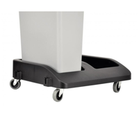 Alt Tag: Omcan 43304 Polypropylene Double Dolly for Trash Container #43299 55-gallon commercial trash receptacle dolly with casters