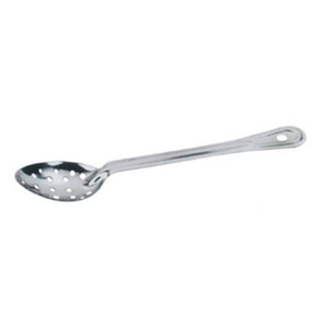 Alt Tag: Omcan 80718 Perforated Stainless Steel Serving Spoon 13-inch Commercial Grade perforated stainless slotted serving spoon for draining