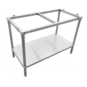 OMCAN 41274 36-Inch Stainless Steel Poly Top Frame Work Table commercial kitchen work table frame with undershelf, 30 x 36