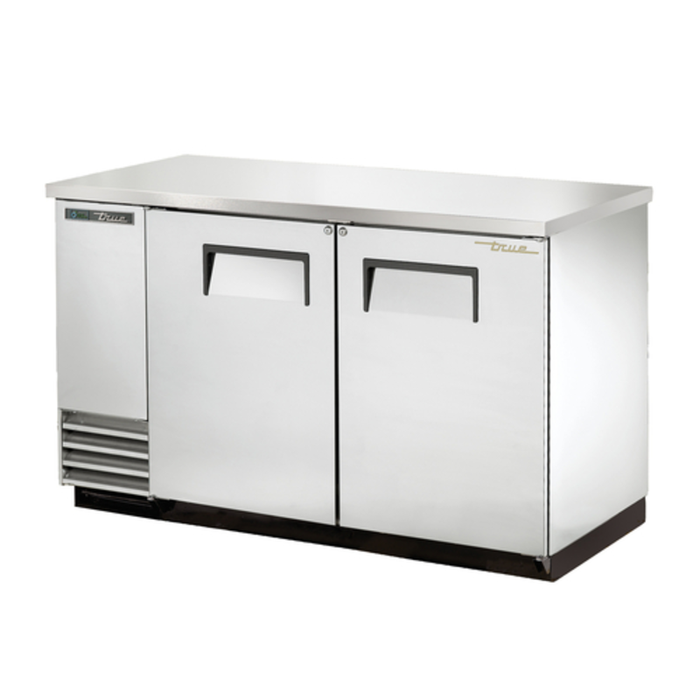 Réfrigérateur de bar arrière True Refrigeration 59 pouces avec portes battantes pleines