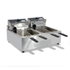 Omcan 34868 12.6 Qt. Countertop Electric Double Pot Fryer With Two Independent Tanks