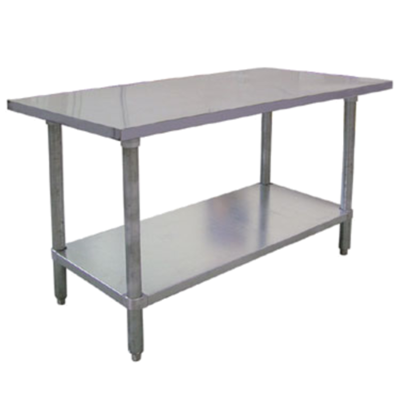 Stainless Steel Work Table Featuring A Durable 72-Inch Surface And Open Shelf For Enhanced Kitchen Efficiency