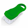 Alt Tag: Omcan 80503 Countertop and Food Prep Cleaning Brush, 8-Inch Length green handled cleaning brush with white bristles for countertops