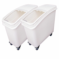 Omcan 80985 Conteneur mobile à ingrédients de 21 gallons, blanc, ensemble de 2