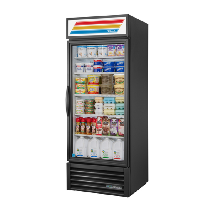 Réfrigérateur commercial à porte vitrée simple de 30 po, noir