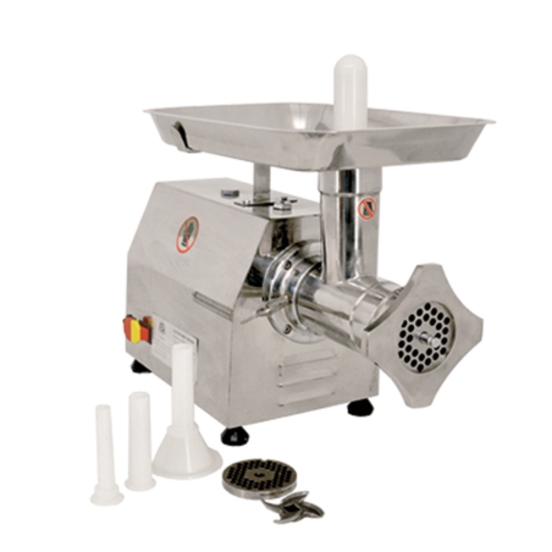 Omcan 23626 Stainless Steel Electric Meat Grinder For Efficient Grinding With Various Attachments.