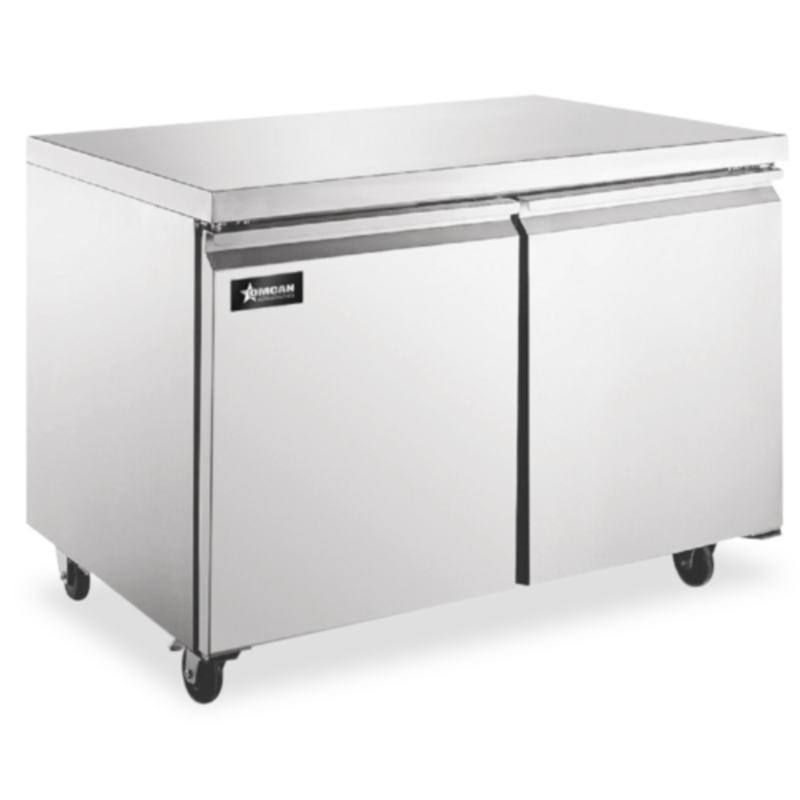 OMCAN 50103 36-Inch Stainless Steel Two-Door Undercounter Freezer For Commercial Kitchen Storage