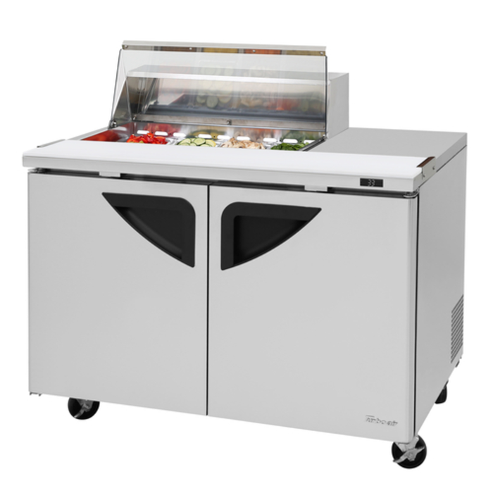 Turbo Air TST-48SD-08S-N-CL Table de préparation sandwich/salade à deux sections de 48 po