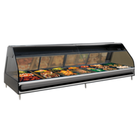 Heated Countertop Deli Display Case Featuring Seven Pans In A 96-Inch Design With LED Lighting