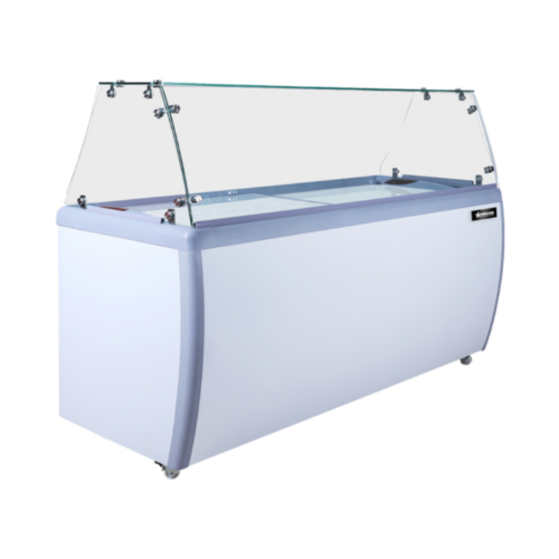 71 Inch Ice Cream Dipping Freezer Display With Glass Front For Easy Access And High Visibility Flavors