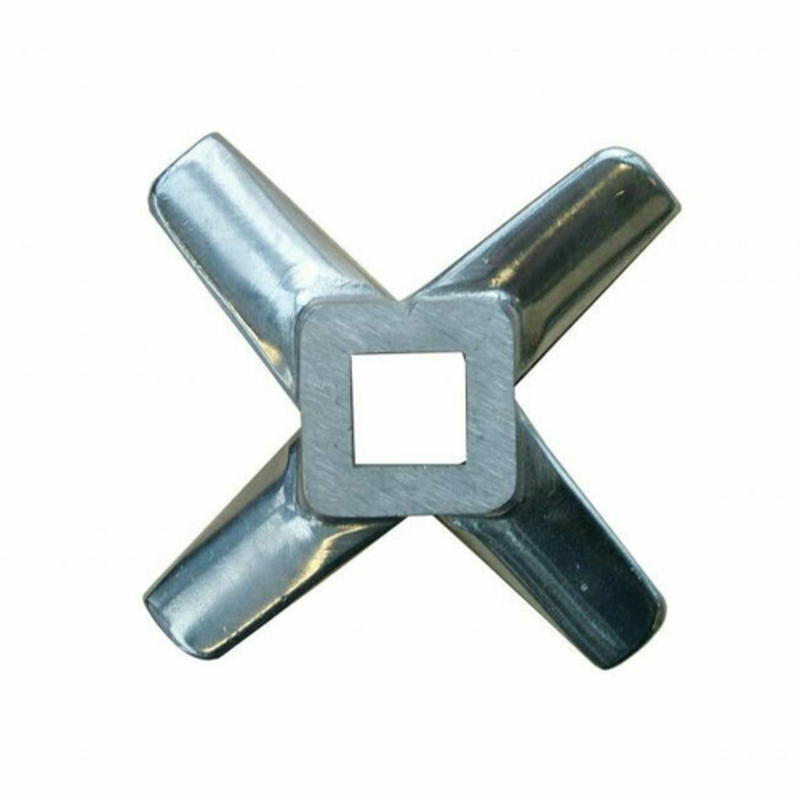 Alt Tag: OMCAN 43570 #32 Size D2 Steel Replacement Meat Grinder Knife four-blade grinder knife with square center hub