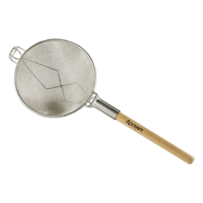 12 Inch Double Mesh Strainer With Wooden Handle For Efficient Straining In The Kitchen